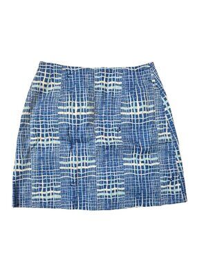 Authentic Vintage Y2K Iceberg Jeans Blue Grid Print Mini Skirt IT 38 / US XS-S